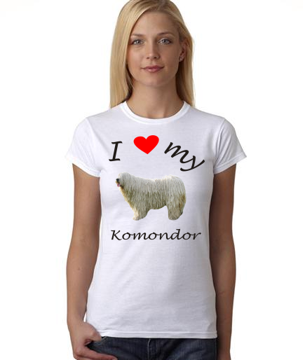 Dogs - I Heart My Komondor on Womans Shirt